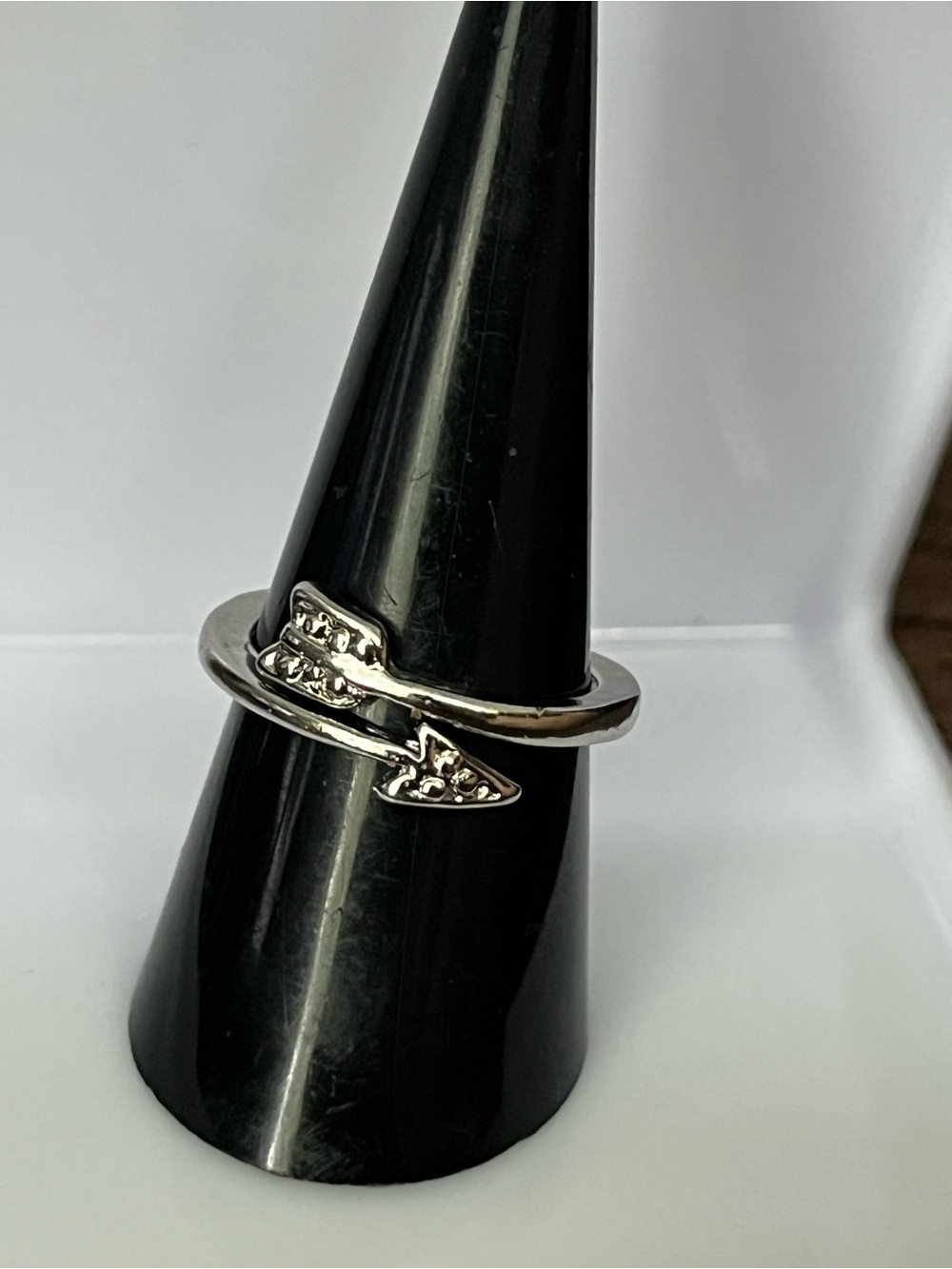 Silver Arrow Wrap Ring - Silver Tone